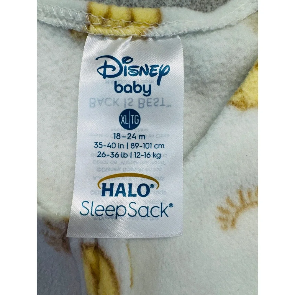 Halo SleepSack Wearable Blanket Kids Large White Yellow Winnie The‎ Pooh Fleece